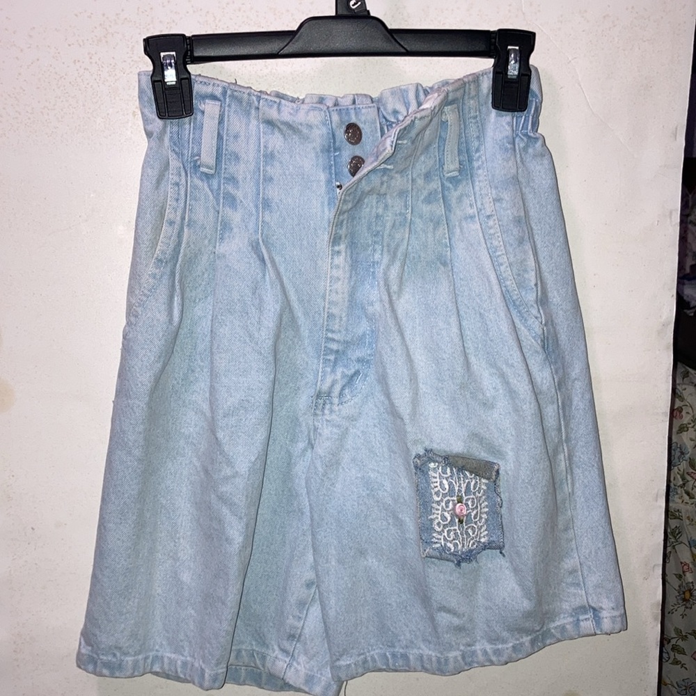 Vintage HighWaisted Juniors DENIM Culotte WIDE-LEG SHORTs Sz XS